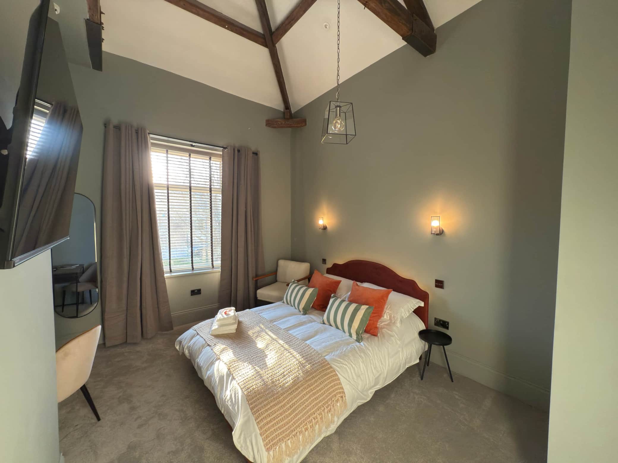 Akroyd House room with exposed beams
